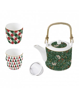 Set Ceainic si 2 cesti, 600 ml, Fancy Christmas - SIMONA'S COOKSHOP